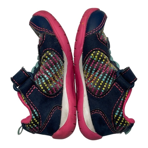 Stride Rite Navy and Pink Kids Sneakers size 5M - Picture 5 of 9